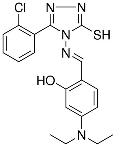 2-((E)-{[3-(2-CHLOROPHENYL)-5-SULFANYL-4H-1,2,4-TRIAZOL-4-YL]IMINO}METHYL)-5-(DIETHYLAMINO)PHENOL