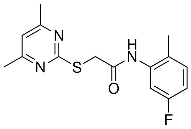 2-((4,6-DIMETHYL-2-PYRIMIDINYL)THIO)-N-(5-FLUORO-2-METHYLPHENYL)ACETAMIDE