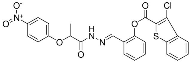 2-((E)-{2-[2-(4-NITROPHENOXY)PROPANOYL]HYDRAZONO}METHYL)PHENYL 3-CHLORO-1-BENZOTHIOPHENE-2-CARBOXYLATE