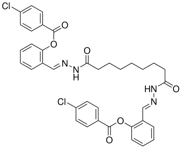 2-((E)-{2-[9-((2E)-2-{2-[(4-CHLOROBENZOYL)OXY]BENZYLIDENE}HYDRAZINO)-9-OXONONANOYL]HYDRAZONO}METHYL)PHENYL 4-CHLOROBENZOATE