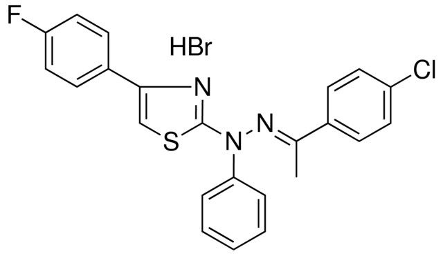 (1E)-1-(4-CHLOROPHENYL)ETHANONE [4-(4-FLUOROPHENYL)-1,3-THIAZOL-2-YL](PHENYL)HYDRAZONE HYDROBROMIDE