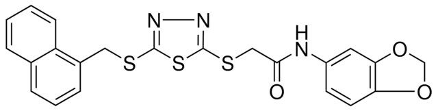 N-(1,3-BENZODIOXOL-5-YL)-2-({5-[(1-NAPHTHYLMETHYL)SULFANYL]-1,3,4-THIADIAZOL-2-YL}SULFANYL)ACETAMIDE