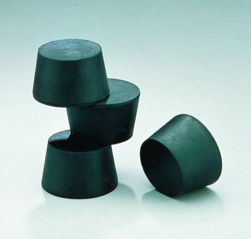 Large laboratory assortment of black-rubber stoppers