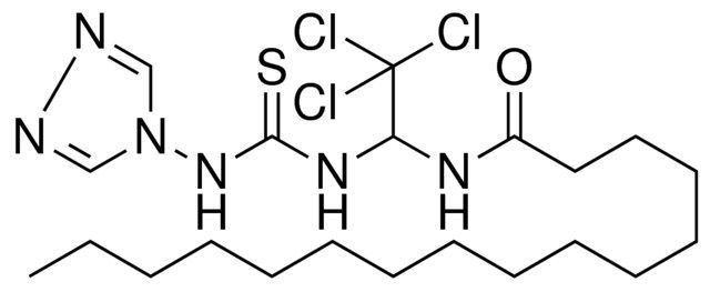 HEXADECANOIC ACID (2,2,2-TRICHLORO-1-(3-(1,2,4)TRIAZOL-4-YL-THIOUREIDO)-ET)AMIDE