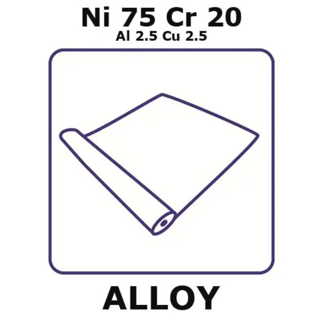 Evanohm<sup>?</sup>-precision resistance alloy, Ni75Cr20Al2.5Cu2.5