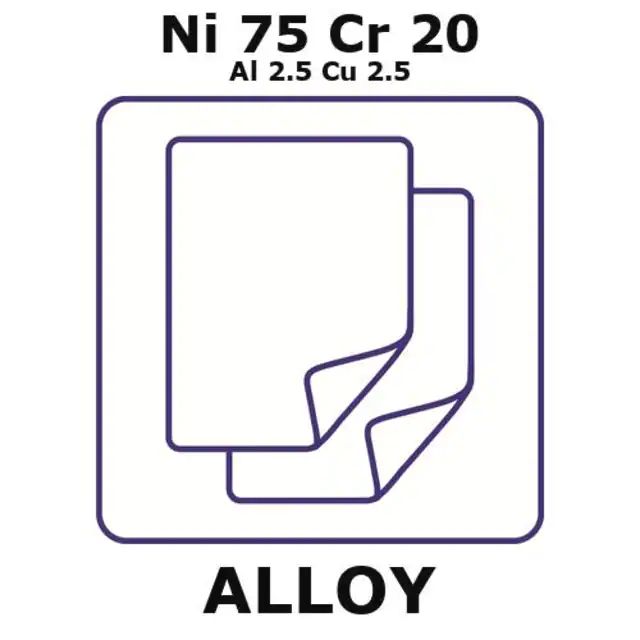 Evanohm<sup>?</sup>-precision resistance alloy, Ni75Cr20Al2.5Cu2.5