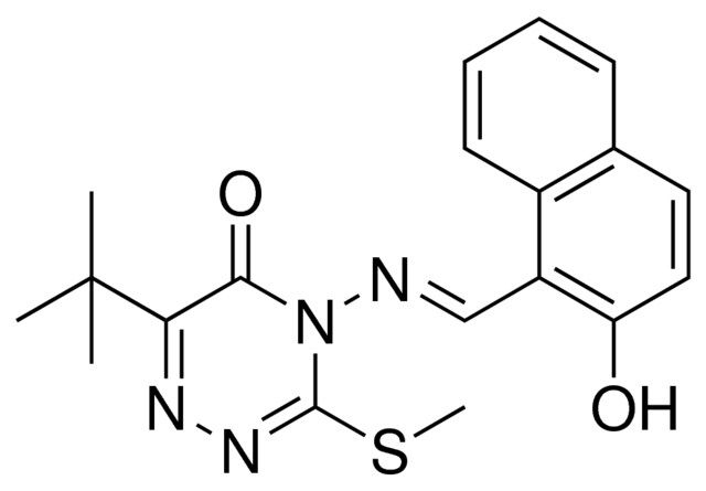 6-TERT-BUTYL-4-{[(E)-(2-HYDROXY-1-NAPHTHYL)METHYLIDENE]AMINO}-3-(METHYLSULFANYL)-1,2,4-TRIAZIN-5(4H)-ONE