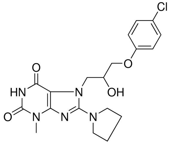 7-[3-(4-CHLOROPHENOXY)-2-HYDROXYPROPYL]-3-METHYL-8-(1-PYRROLIDINYL)-3,7-DIHYDRO-1H-PURINE-2,6-DIONE