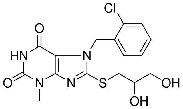 7-(2-CL-BENZYL)8-((2,3-DIHYDROXYPROPYL)THIO)3-ME-3,7-DIHYDRO-1H-PURINE-2,6-DIONE