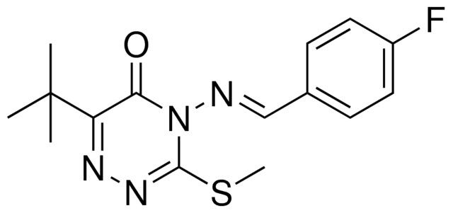 6-TERT-BU-4-((4-F-BENZYLIDENE)-AMINO)-3-METHYLSULFANYL-4H-(1,2,4)TRIAZIN-5-ONE