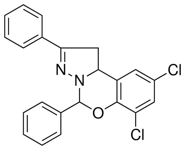 6,8-DICHLORO-2,4-DIPHENYL-1,9B-DIHYDRO-5-OXA-3,3A-DIAZA-CYCLOPENTA(A)NAPHTHALENE