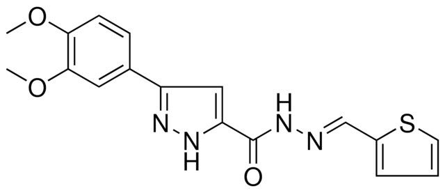 5-(3,4-DI-MEO-PH)-2H-PYRAZOLE-3-CARBOXYLIC ACID THIOPHEN-2-YLMETHYLENE-HYDRAZIDE