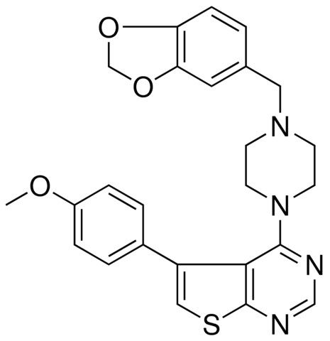 4-[4-(1,3-BENZODIOXOL-5-YLMETHYL)-1-PIPERAZINYL]-5-(4-METHOXYPHENYL)THIENO[2,3-D]PYRIMIDINE