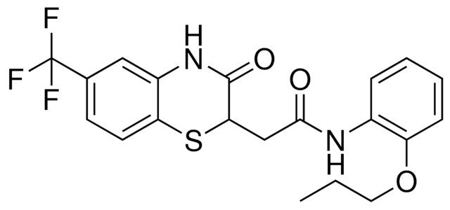 2(3-OXO-6-TRI-F-ME-3,4-DIHYDRO-2H-BENZO(1,4)THIAZIN-2-YL)-N(PROPOXY-PH)ACETAMIDE