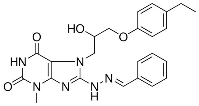 BENZALDEHYDE {7-[3-(4-ETHYLPHENOXY)-2-HYDROXYPROPYL]-3-METHYL-2,6-DIOXO-2,3,6,7-TETRAHYDRO-1H-PURIN-8-YL}HYDRAZONE