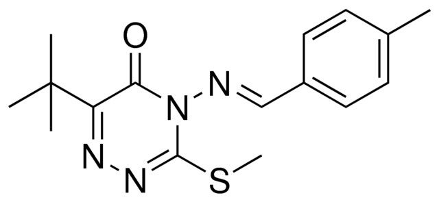 6-TERT-BU-4-((4-ME-BENZYLIDENE)-AMINO)-3-METHYLSULFANYL-4H-(1,2,4)TRIAZIN-5-ONE