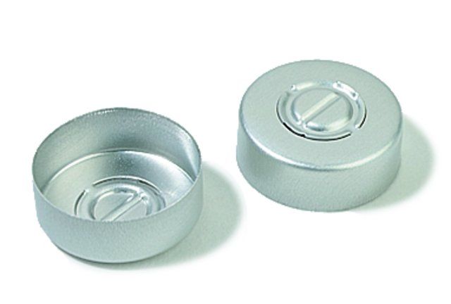 Aluminum crimp seal (without septum), silver aluminum