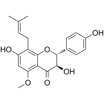 (2R,3R)-3,7-Dihydroxy-2-(4-hydroxyphenyl)-5-methoxy-8-(3-methylbut-2-en-1-yl)chroman-4-oneͼƬ