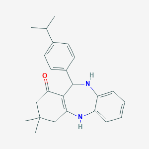 11-(4-Isopropylphenyl)-3,3-dimethyl-2,3,4,5,10,11-hexahydro-1H-dibenzo[b,e][1,4]diazepin-1-oneͼƬ