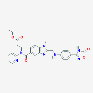 Ethyl 3-(1-methyl-2-(((4-(5-oxo-4,5-dihydro-1,2,4-oxadiazol-3-yl)phenyl)amino)-methyl)-N-(pyridin-2-yl)-1H-benzo[d]imidazole-5-carboxamido)propanoateͼƬ