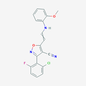 3-(2-Chloro-6-fluorophenyl)-5-[2-(2-methoxyanilino)vinyl]-4-isoxazolecarbonitrileͼƬ