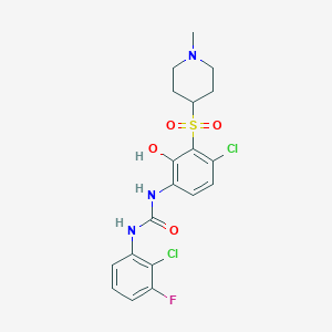 N-(2-Chloro-3-fluorophenyl)-N'-[4-chloro-2-hydroxy-3-[(1-methyl-4-piperidinyl)sulfonyl]phenyl]ureaͼƬ