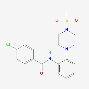 4-chloro-N-{2-[4-(methylsulfonyl)piperazino]phenyl}benzenecarboxamideͼƬ