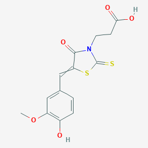 3-(5-(4-Hydroxy-3-methoxybenzylidene)-4-oxo-2-thioxothiazolidin-3-yl)propanoic acidͼƬ