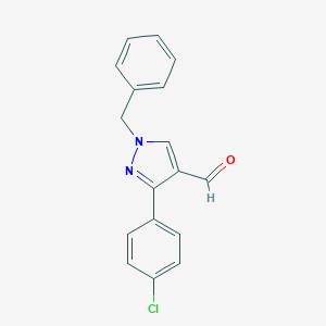 1-Benzyl-3-(4-chlorophenyl)-1H-pyrazole-4-carbaldehydeͼƬ