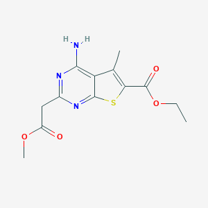 ethyl 4-amino-2-(2-methoxy-2-oxoethyl)-5-methylthieno[2,3-d]pyrimidine-6-carboxylateͼƬ