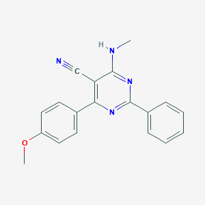 4-(4-Methoxyphenyl)-6-(methylamino)-2-phenyl-5-pyrimidinecarbonitrileͼƬ