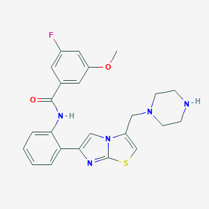 3-Fluoro-5-methoxy-N-(2-(3-(piperazin-1-ylmethyl)-imidazo[2,1-b]thiazol-6-yl)phenyl)benzamideͼƬ