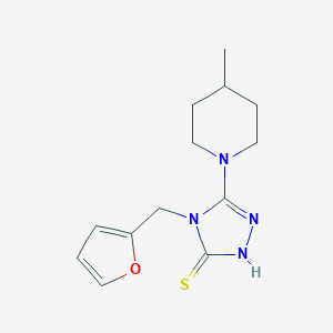 4-(Furan-2-ylmethyl)-5-(4-methylpiperidin-1-yl)-4H-1,2,4-triazole-3-thiolͼƬ