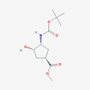 Methyl(1S,3R,4S)-3-{[(tert-butoxy)carbonyl]amino}-4-hydroxycyclopentane-1-carboxylateͼƬ