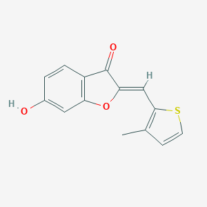 (2Z)-6-hydroxy-2-[(3-methyl-2-thienyl)methylene]-1-benzofuran-3(2H)-oneͼƬ