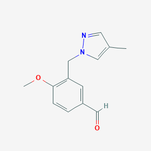 4-Methoxy-3-[(4-methyl-1H-pyrazol-1-yl)methyl]benzaldehydeͼƬ