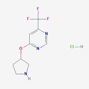 4-(Pyrrolidin-3-yloxy)-6-(trifluoromethyl)pyrimidine hydrochlorideͼƬ