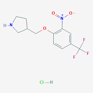 3-{[2-Nitro-4-(trifluoromethyl)phenoxy]-methyl}pyrrolidine hydrochlorideͼƬ