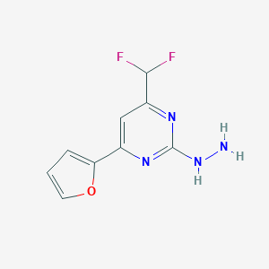 (4-Difluoromethyl-6-furan-2-yl-pyrimidin-2-yl)-hydrazineͼƬ