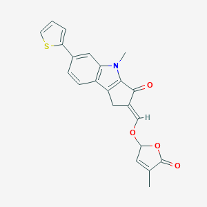 (2E)-2-[[(2,5-Dihydro-4-methyl-5-oxo-2-furanyl)oxy]methylene]-1,4-dihydro-4-methyl-6-(2-thienyl)-cyclopent[b]indol-3(2H)-oneͼƬ