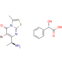 7-[(1S)-1-aminoethyl]-6-bromo-3-methyl-thiazolo[3,2-a]pyrimidin-5-one(2S)-2-hydroxy-2-phenyl-aceticacidͼƬ