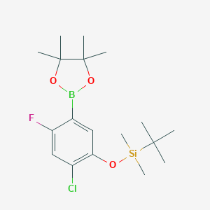 tert-Butyl(2-chloro-4-fluoro-5-(4,4,5,5-tetramethyl-1,3,2-dioxaborolan-2-yl)phenoxy)dimethylsilaneͼƬ