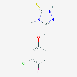 5-[(3-Chloro-4-fluorophenoxy)methyl]-4-methyl-4H-1,2,4-triazole-3-thiolͼƬ