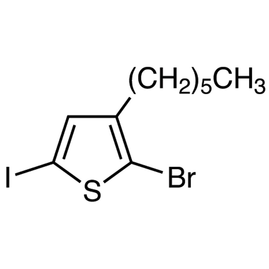 2-Bromo-3-hexyl-5-iodothiophene (stabilized with Copper chip)