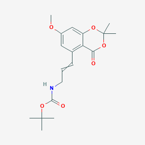 (E)-tert-Butyl(3-(7-methoxy-2,2-dimethyl-4-oxo-4H-benzo[d][1,3]dioxin-5-yl)allyl)carbamateͼƬ