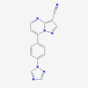 7-[4-(1H-1,2,4-Triazol-1-yl)phenyl]pyrazolo[1,5-a]pyrimidine-3-carbonitrileͼƬ