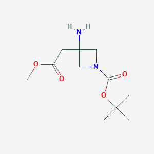 Tert-Butyl-3-amino-3-(2-methoxy-2-oxoethyl)azetidine-1-carboxylateͼƬ