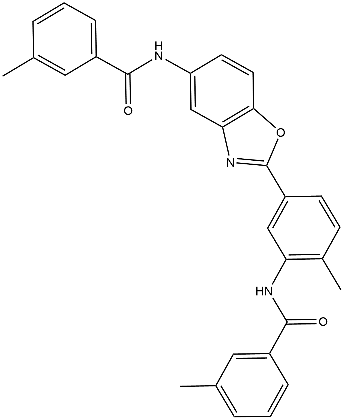 3-METHYL-N-{2-METHYL-5-[5-(3-METHYLBENZAMIDO)-1,3-BENZOXAZOL-2-YL]PHENYL}BENZAMIDEͼƬ