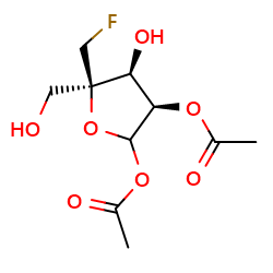 (3R,4S,5R)-3-(acetyloxy)-5-(fluoromethyl)-4-hydroxy-5-(hydroxymethyl)oxolan-2-ylacetateͼƬ